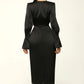 Robe à manches longues et col rond pour femme