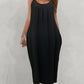 Women's Low-cut Round Neck Loose And Lazy Style Suspender Skirt