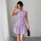 Womens Ruched A-Line Skirt Sleeveless Womens Dress