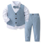 Ensemble gilet à col gentleman pour banquet de bébé