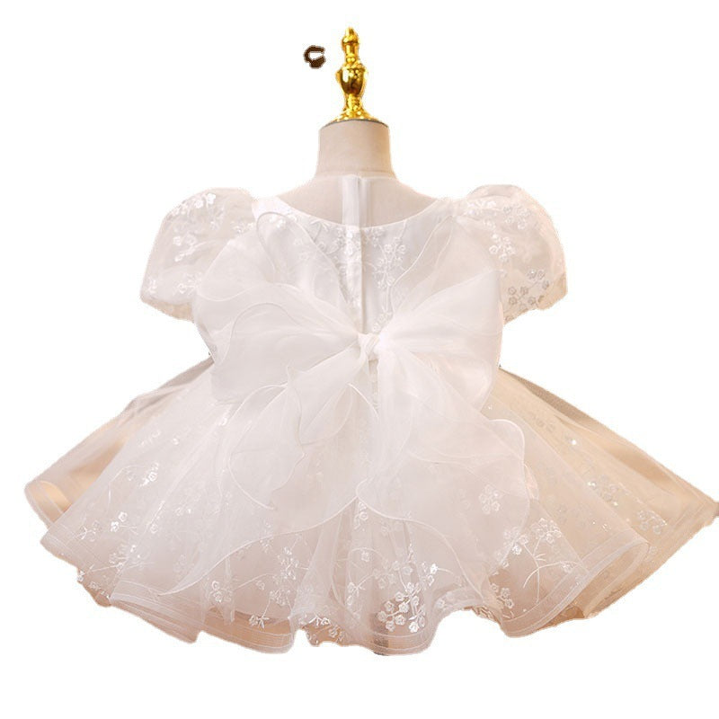 Girls' Dress White For Birthday Dinner