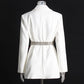 Women's Temperament Fashion Stitching Collision Color Lacing Jacket