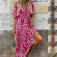 Loose Women's Wear Elegant Style Random Printing Tie-dye Large Swing Dress