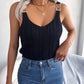 Spring And Summer Leisure Metal Buckle V-neck Hollow Top