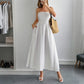 European And American Elegant Tube Top A- Line Dress Dress