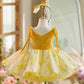 Golden Western Style Girls Birthday Short Formal Dress