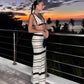 Knitted Spaghetti Straps Chest Wrap Top And Skirt Suit