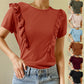 Loose Crew Neck Short Sleeve Solid Color Women's T-Shirt