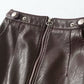 High Waist Slim Zipper PU Leather Skirt Short Skirt A-Line Skirt
