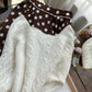 Slim And Exposed Clavicle Twist Large-sleeved Knit Sweater Top Women's