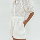Women's Elegant And Fashionable Hollow Puff Sleeves Loose Jumpsuit