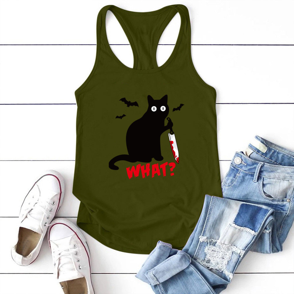 Gilet imprimé gothique avec couteau et chauve-souris