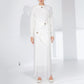 Robe plissée à manches longues et coupe ajustée pour femme avec nœud en métal