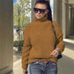 Loose Cable-knit Solid Color Turtleneck Sweater For Women