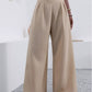 Solid Color Loose Wide Leg Elegant Pants With Pocket