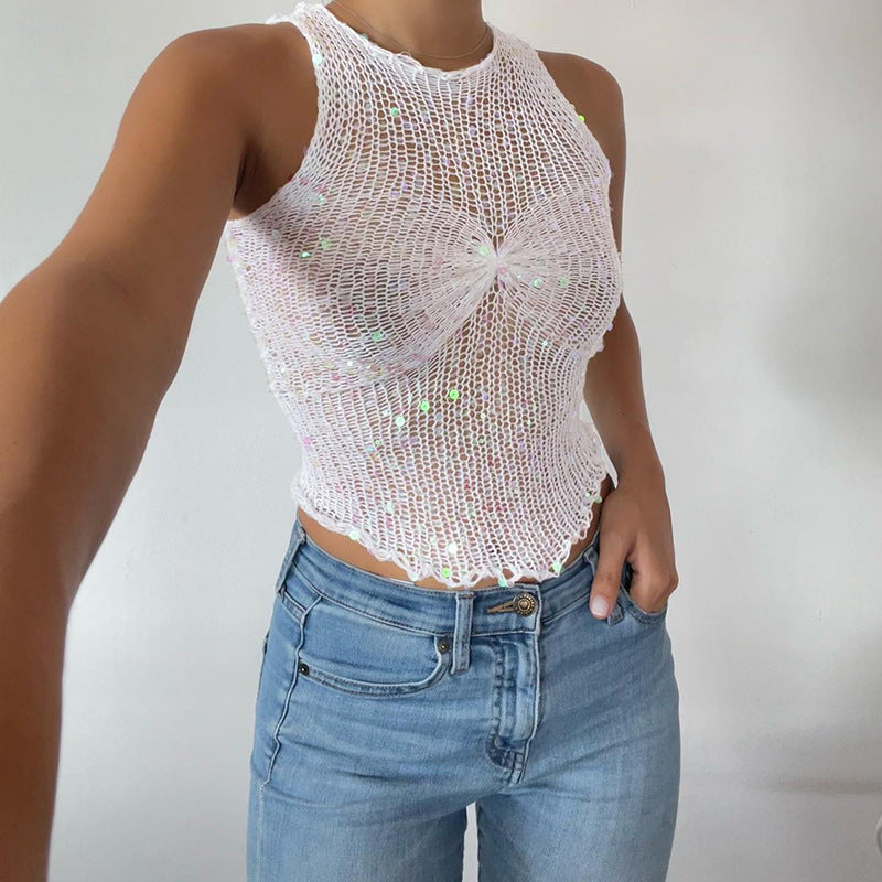Women's Stylish Crewneck Sleeveless Top