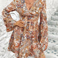 European And American Temperament High Waist Printed Elegant Dress