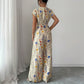 Autumn Short-sleeved Waist-cinching Wide-leg Pants