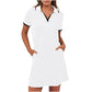 Women's Pure Short Sleeve V-neck Casual Dress