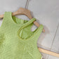 Nouveau costume chic à la mode, gilet creux horizontal, jupe irrégulière