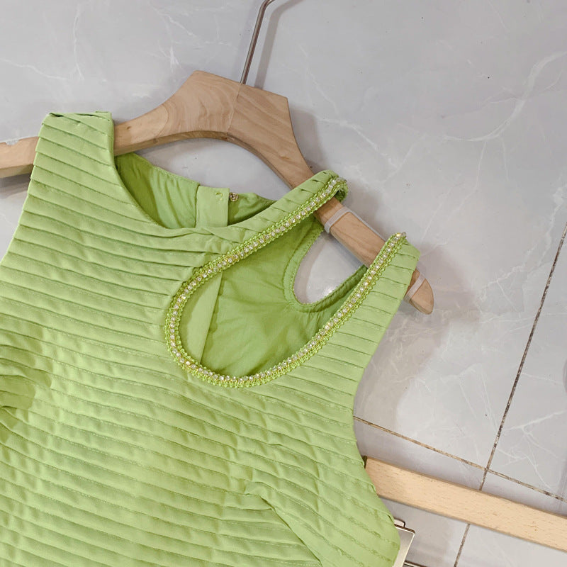 Nouveau costume chic à la mode, gilet creux horizontal, jupe irrégulière