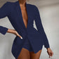Solid Color Women's Solid Color Suit Collar Jacket