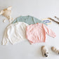 Girls' Solid Color Cardigan Long Sleeved Knitted Hollow Out Jacket