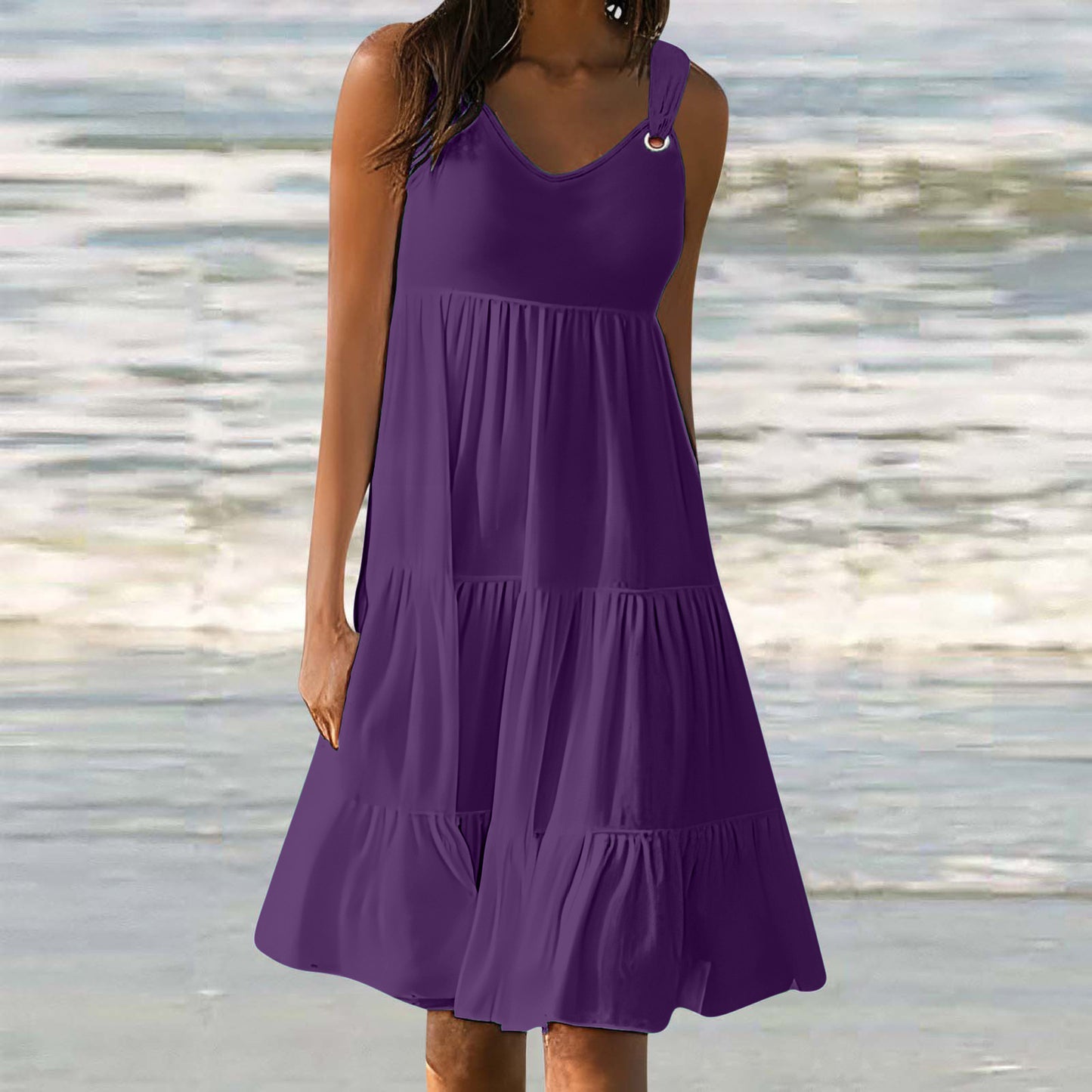 Casual Elegant Stitching Dress Women