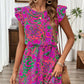 Dress European And American Ruffle Sleeve Slim Fit A- Line Dress Midi Dress