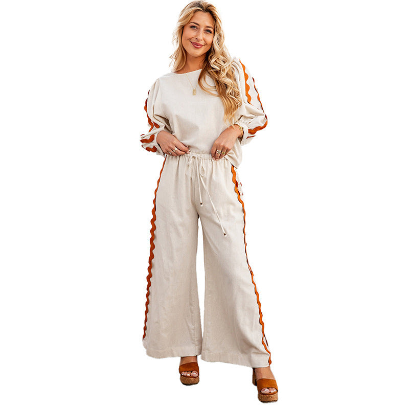 Long Sleeve Top And Trousers Two-piece Set