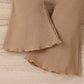 Vêtements pour enfants printemps-été pour jeunes et petites filles, chemisier à col en dentelle, pantalon à rayures enfoncées en corne, costume deux pièces