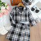 Plaid Short Skirt Two-piece Suit Casual