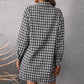 Ladies Casual Single-breasted Mid-length Plaid Shirt