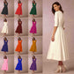 Women's Clothing Evening Dress Deep V Mid-sleeve Large Swing Dress