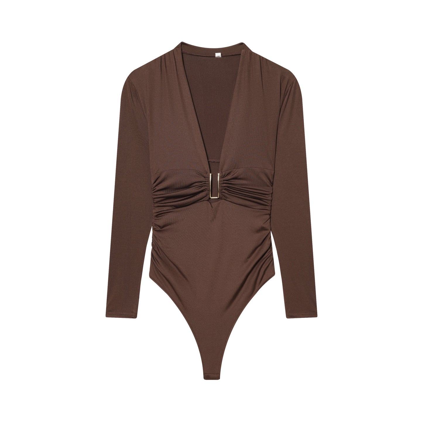 Deep-V Long-sleeve Bodycon Womens Jumpsuit That Flatters The Figure And Looks Sexy