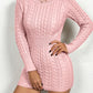 Twist Thread Knitted Dress Women's Fashion Pullover Round Neck Hip Skirt