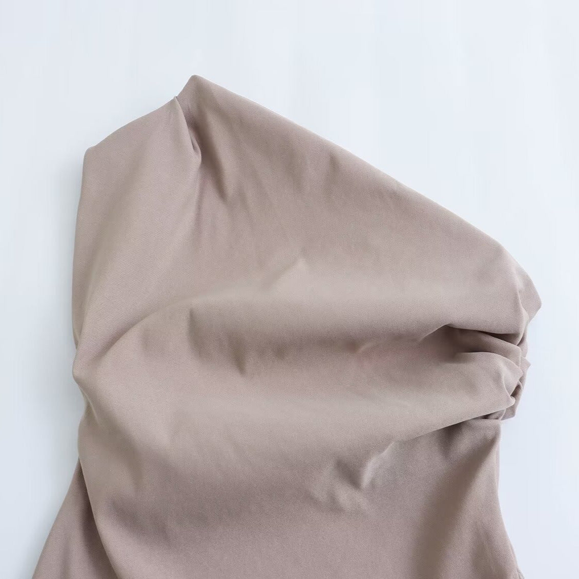 Off-the-shoulder Pleated Asymmetric Top