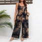 Women's Sleeveless Printed Contrast Strap Fashion Jumpsuit