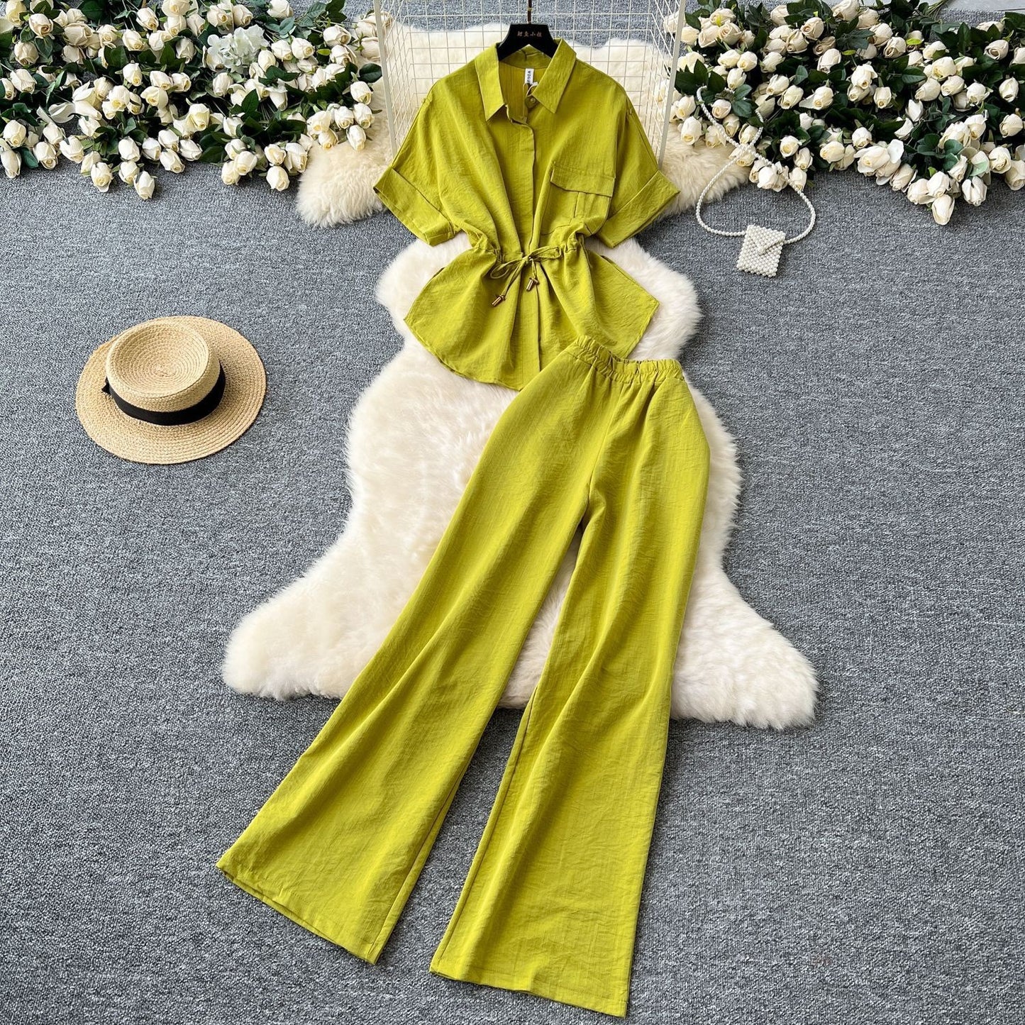 Designer Touch Featuring A Tie-front Waist-cinching Design
