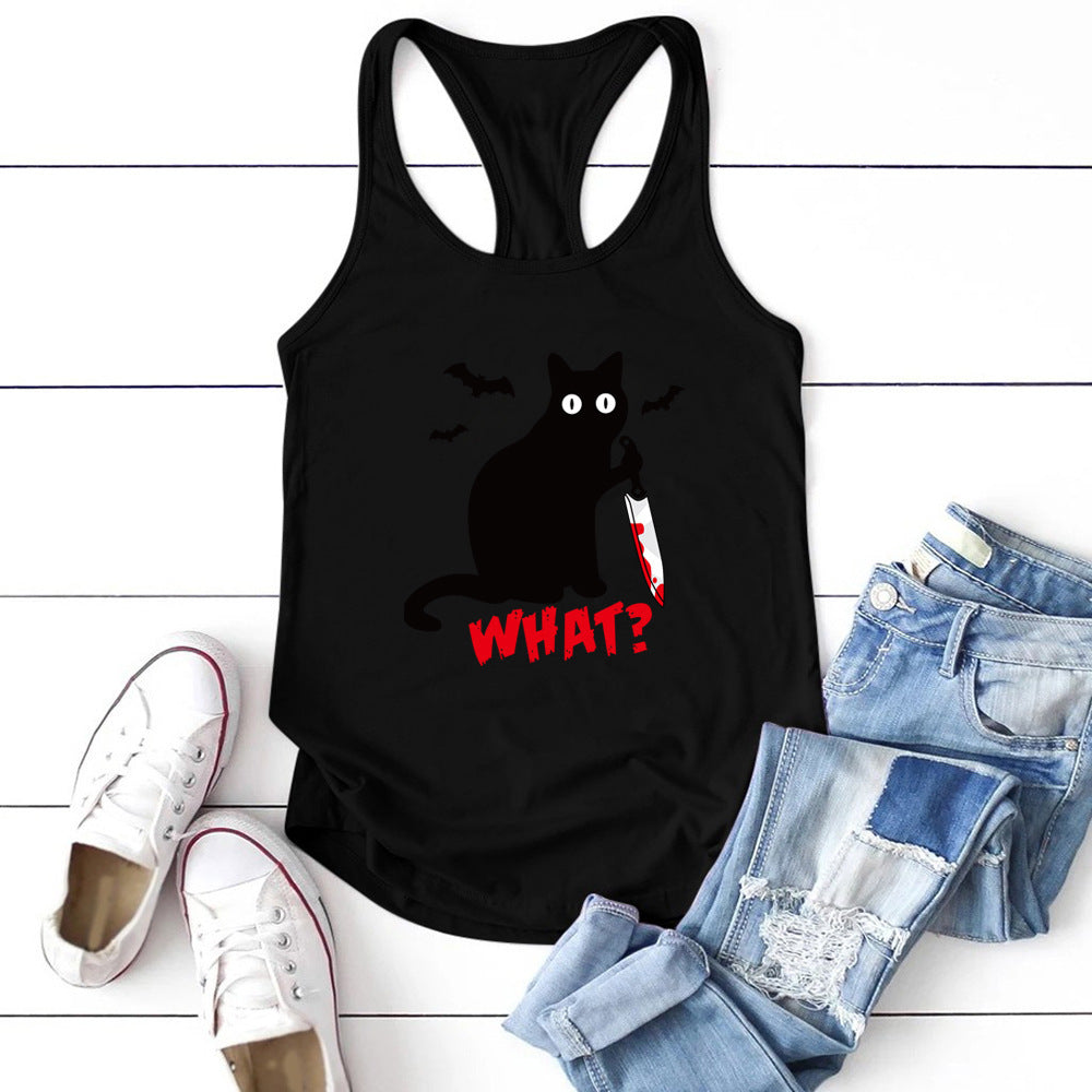 Gilet imprimé gothique avec couteau et chauve-souris