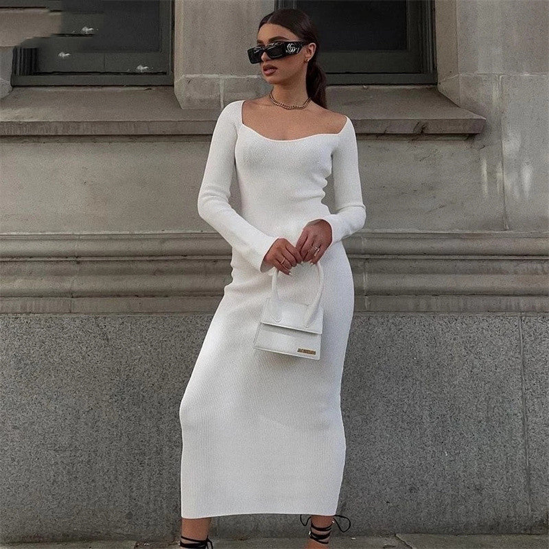 Pull blanc élégant pour femme en hiver