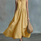 Casual Loose Linen Button-Down Vest Dress