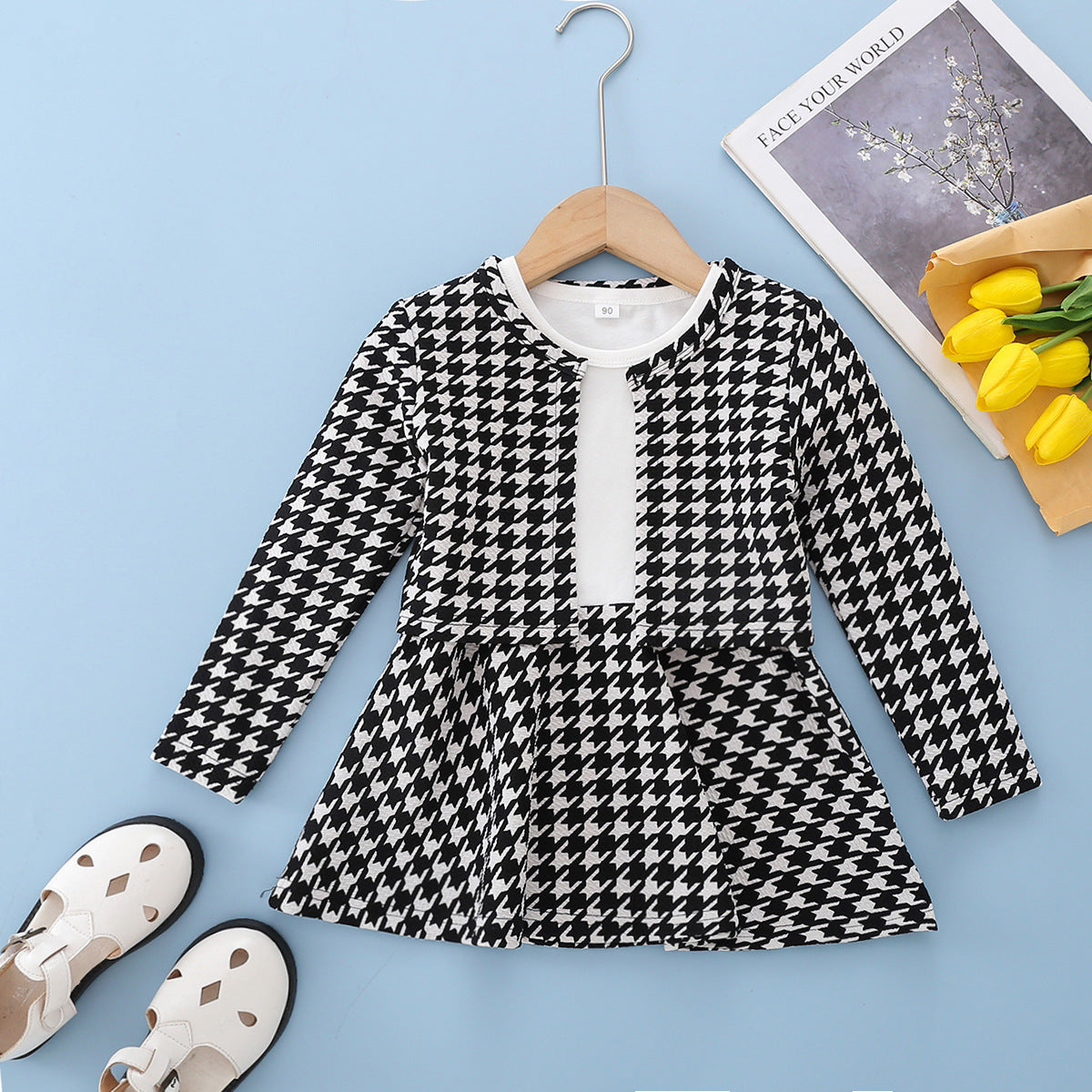Robe manteau à carreaux deux pièces