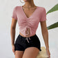 Fashion Personality Knitted Short-sleeved Shirt Women