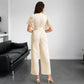 Womens Versatile Solid-Color Casual Satin Jumpsuit