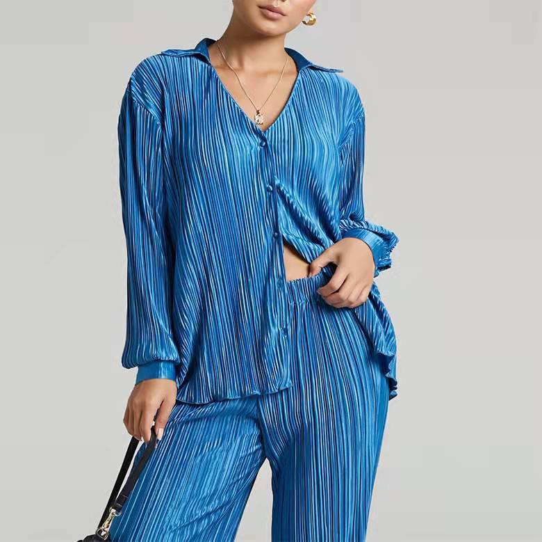 Ensemble décontracté à la mode pour le printemps et l'été, sac à col en V européen et américain avec boucle et revers
