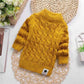 Chemise en tricot épais et pelucheux pour bébé et enfant, col rond, taille haute