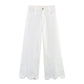 European And American Style Hollow Embroidered Jacket Wide Leg Trousers