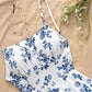 Womens Waist-Cinching Figure-Lifting Floral Sleeveless Slip Dress
