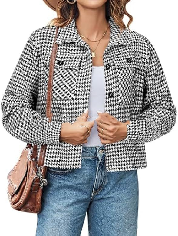 Women's Fashion Short Plaid Jacket